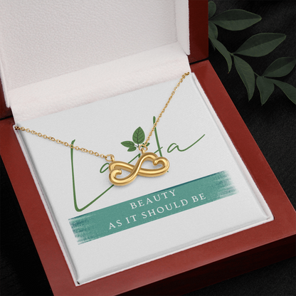 Laila - Infinity Hearts Necklace 18k Yellow Gold Finish / Luxury Box Jewelry - Laila Beauty Care Jewelry