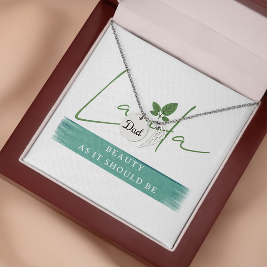 Laila - Dad Remembrance Necklace Dad - Polished Stainless Steel / Luxury Box Jewelry - Laila Beauty Care Jewelry