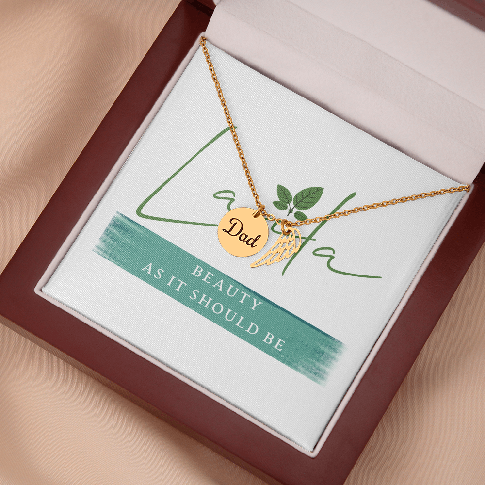 Laila - Dad Remembrance Necklace 18k Yellow Gold Finish / Luxury Box Jewelry - Laila Beauty Care Jewelry