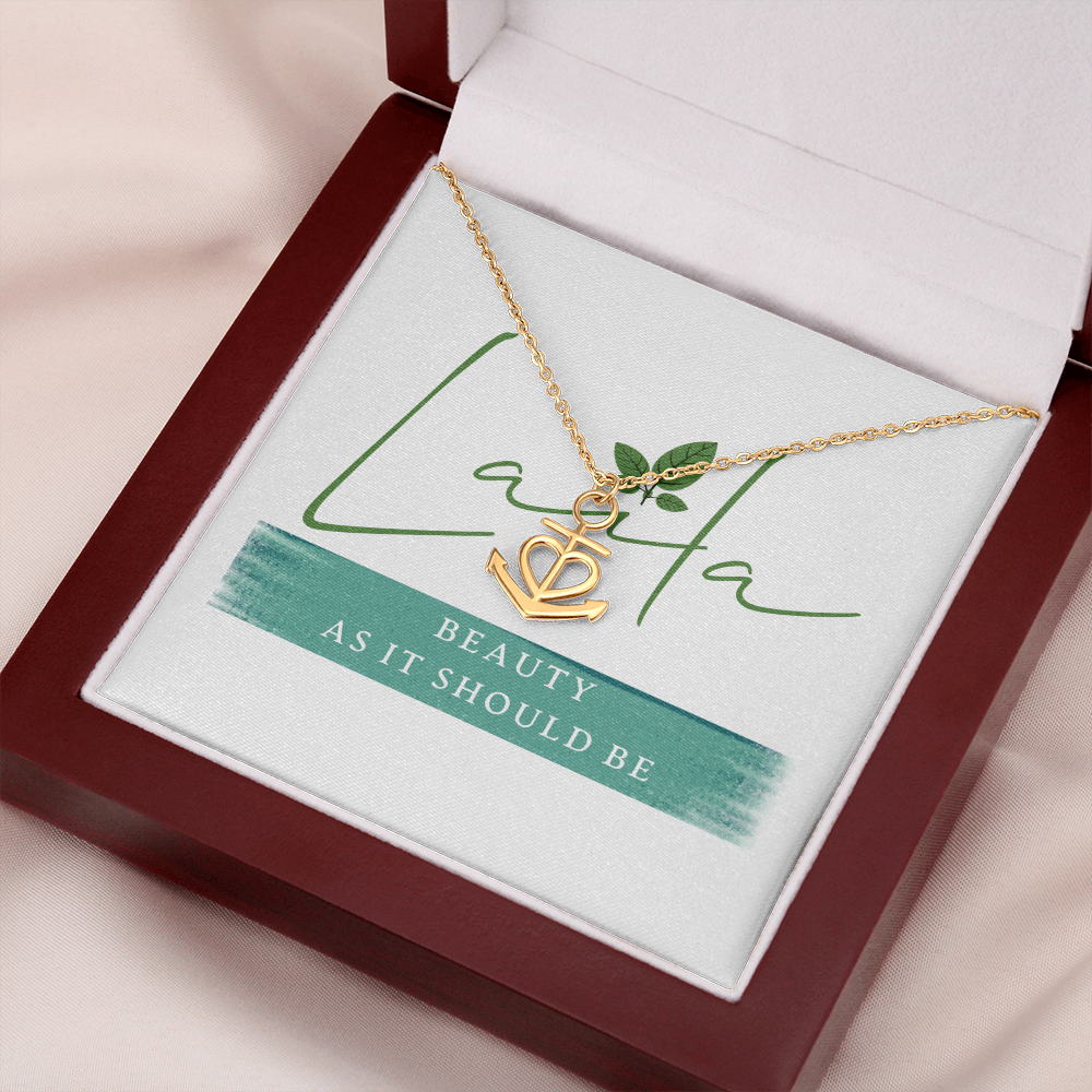 Laila - Anchor Necklace 18k Yellow Gold Finish Friendship Anchor / Luxury Box Jewelry - Laila Beauty Care Jewelry