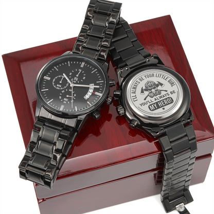 Your Little Girl - Black Chronograph Watch Luxury Box Jewelry - Laila Beauty Care Jewelry