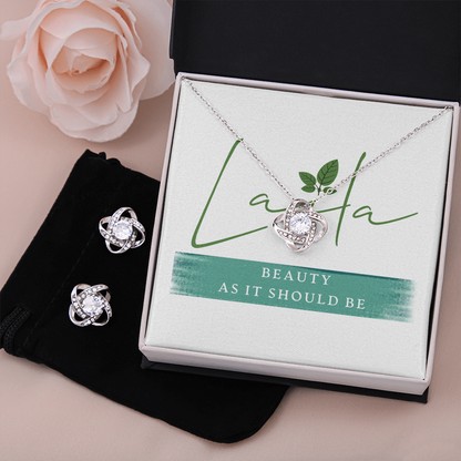 Laila - Love Knot Necklace & Earrings Standard Box Jewelry - Laila Beauty Care Jewelry