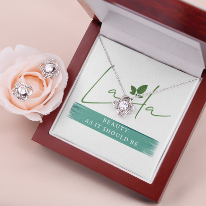 Laila - Love Knot Necklace & Earrings Mahogany Style Luxury Box Jewelry - Laila Beauty Care Jewelry