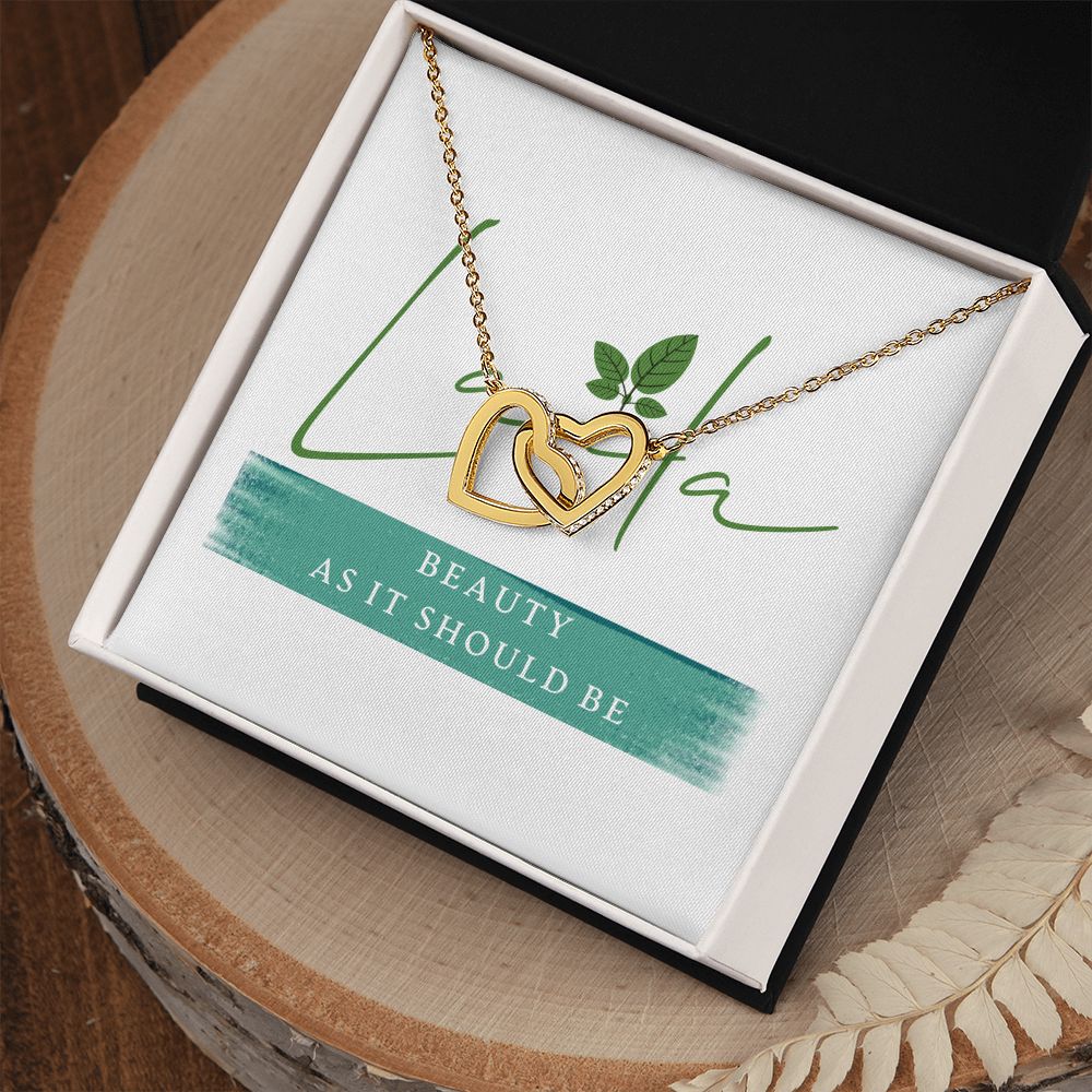 Laila - Interlocking Heart Necklace 18K Yellow Gold Finish / Standard Box Jewelry - Laila Beauty Care Jewelry