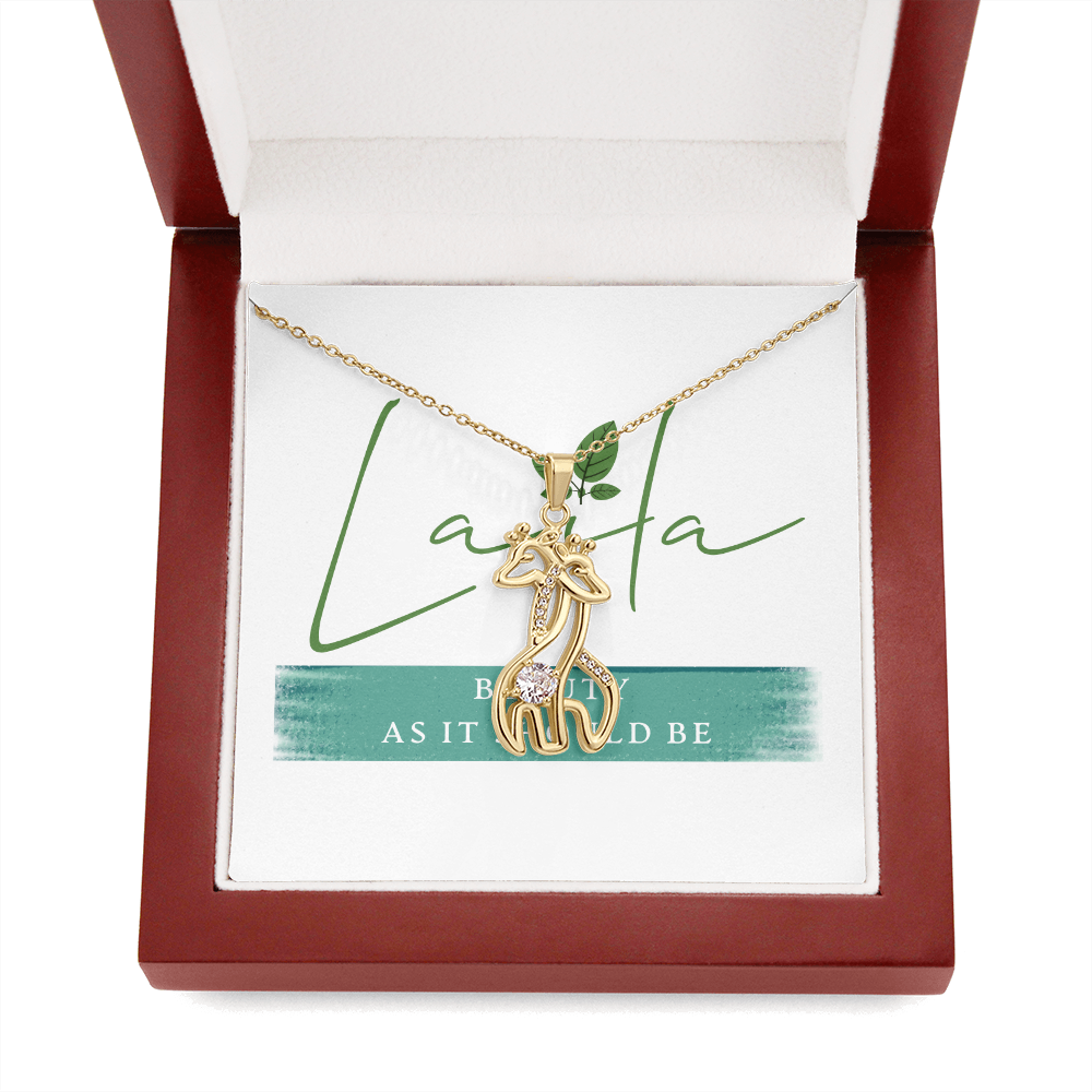 Laila - Giraffes Necklace 18K Yellow Gold Finish / Luxury Box Jewelry - Laila Beauty Care Jewelry