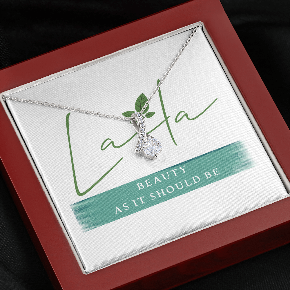 Laila - Alluring Beauty Necklace 14K White Gold Finish / Luxury Box Jewelry - Laila Beauty Care Jewelry