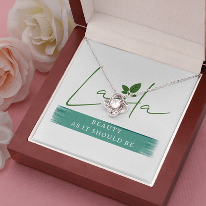 Laila - Love Knot Necklace 14K White Gold Finish / Luxury Box Jewelry - Laila Beauty Care Jewelry